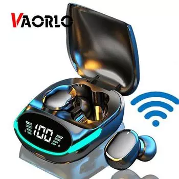 VAORLO 9D HIFI стерео басовая игровая гарнитура со светодиодным дисплеем, беспроводные наушники с шумоподавлением TWS Bluetooth 5,1, наушники для киберспорта чёрный