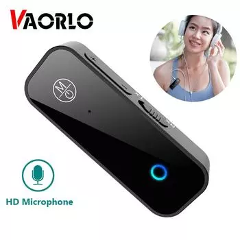 VAORLO Bluetooth 5,1 Аудио Передатчик Приемник Беспроводной Адаптер Lavalier 3,5 ММ AUX Стерео Музыка С Низкой Задержкой Для Автомобильного ТВ ПК Наушники чёрный