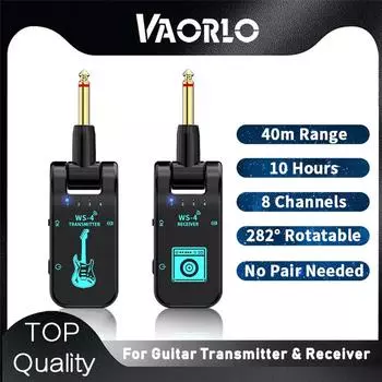 VAORLO для гитарного передатчика и приемника 40M с низкой задержкой передачи HiFi аудио AUTO Connect совместимый усилитель динамика чёрный