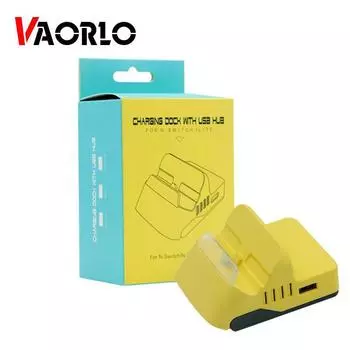 VAORLO для Nintendo Switch/Switch Lite док-станция, универсальная регулируемая подставка для зарядного устройства USB Type-C с 4 USB-концентраторами синий