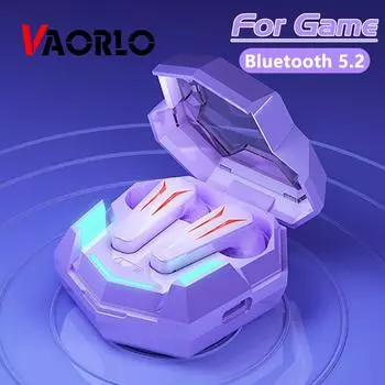 VAORLO игровые наушники Bluetooth 5,2 фиолетовые наушники с шумоподавлением водонепроницаемая гарнитура для iphone Xiaomi Huawei наушники-вкладыши