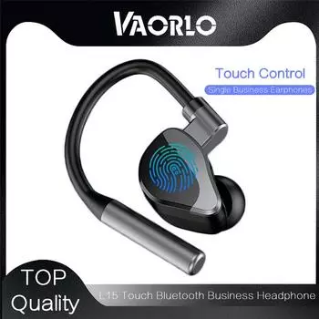 VAORLO L15 Bluetooth 5,2 Наушники с одним сенсорным экраном и HD-микрофоном IPX5 Водонепроницаемая гарнитура Бизнес-наушники для всех смартфонов серый