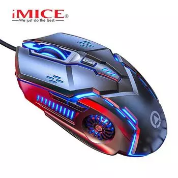 VAORLO Machinery Gaming Mouse Cable Компьютерный игровой настольный ноутбук Универсальный 3200 точек на дюйм с дышащей легкой проводной мышью чёрный