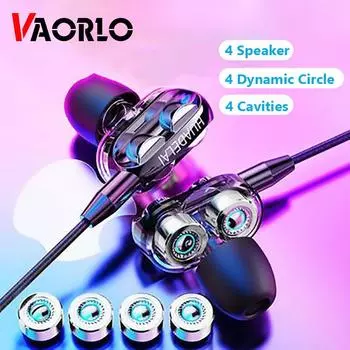 VAORLO Проводные наушники с гарнитурой, 3.5 мм мини-джек чёрный