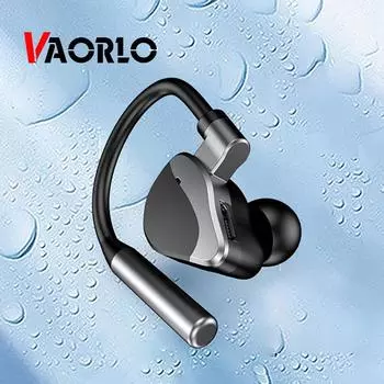 VAORLO Single Blusiness Наушники Bluetooth 5.2 HiFi Heavy Bass Сенсорное управление Наушники для спорта Удобная гарнитура с ушным крючком для всех смартфонов серебряный