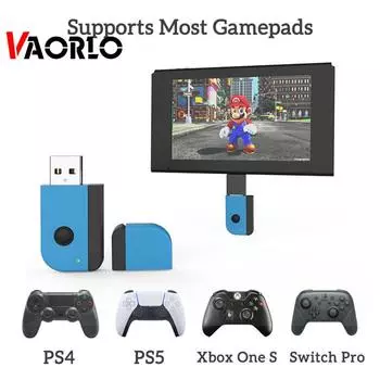 VAORLO USB игровой адаптер Bluetooth приемник геймпада для PS5 PS4 Xbox One адаптер с ручкой беспроводной приемник с ручкой для Switch Pro