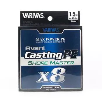 Varivas PE Line Shore Master Max Power X8 200 м PE 1,5 28,6 фунта (4984) белый