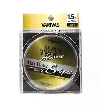 Varivas PE Line Super Trout Advance Max Power X8 200 м PE 1,5 28,6 фунта 7565 чистый