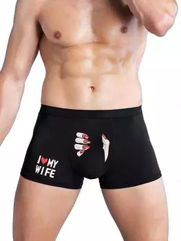 Varsbaby Men s Print Fun Pattern Panty Thin Trendy Panty S чёрный