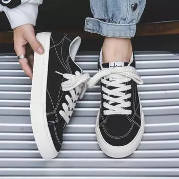 Vasibaen New Ins Board Shoes Flat Canvas Shoes Men s Summer Universal White Shoes Korean Version Student Lace Up 35 красный