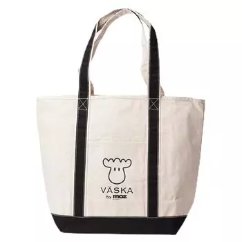 VASKA by Amazon Large Tote Large Nordic Swedish Elk Canvas Navy Veska, Exclusive, Bag, Capacity, Design, Women s, Fabric, Cotton, Heavyweight,