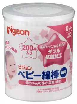 Ватные палочки Pigeon baby, стержень 200 шт. (тонкий тип)