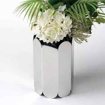 Ваза из металлического зеркала, простые легкие роскошные украшения, комната для моделей, офис продаж, кабинет, ромбовидное устройство для композиции из сухих цветов