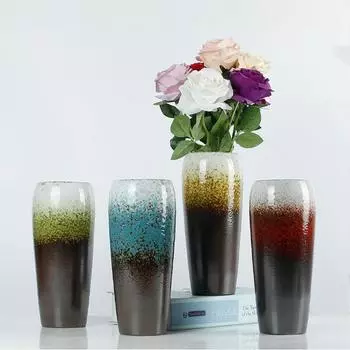 Ваза Керамическая ваза Европейская классическая ваза Домашняя гостиница Цветочная композиция Модный орнамент Ваза A