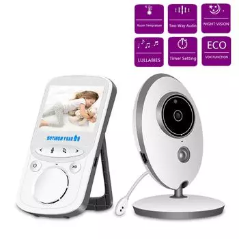 VB605 ЕС Plug Радионяня 2,4G Беспроводная 2-сторонняя аудиосистема Bebe Cam Камера ночного видения видеонаблюдения Няня 2,4-дюймовый ЖК-видео