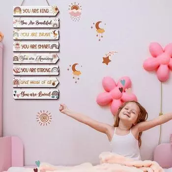 Вдохновляющие слова, подвесное украшение для подростков, спальни, гостиной, настенная табличка, деревянная табличка B