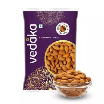Vedaka 100% натуральный калифорнийский миндаль - 1 кг | Высокое содержание клетчатки | Гигиенически упакован (упаковка может отличаться) 1kg