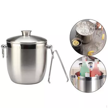 Ведро для льда 3 л с ручкой для кубиков для отелей, баров, клубов, вечеринок, ресторанов