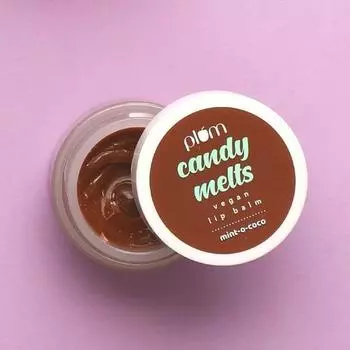 Веганский бальзам для губ Plum Candy Melts | Mint-o-Coco | С натуральной защитой от ультрафиолета, ультраувлажнением и дополнительным блеском для губ | 100% не тестируется на животных