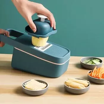 Vegetable Chopper Slicer Dicer Veggie Food Cutter Onion Chopper Manual Mandoline Fruit Potato Peeler for Garlic Cabbage Carrot темно-синий