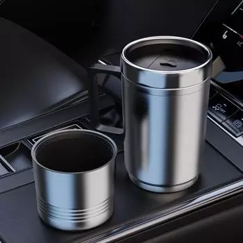 Vehicle Heating Cup 12V 500ml Stainless Steel Water Coffee Car Heater Bottle Kettle Heater Kettle Heating Electric Bottle W E3Z9