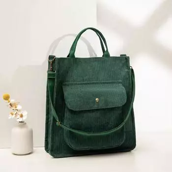 Вельветовая сумка через плечо Premium Retro Student Schoolbag Messenger Bag Handbag серый