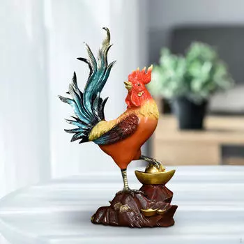 Величественная фигурка петуха, скульптура курицы ручной работы, элегантная статуя петуха для домашнего декора Golden