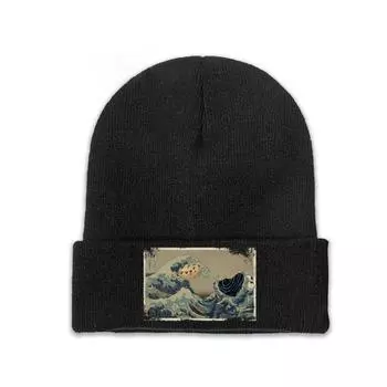 Вязаная шапка The Great Wave Off Cookiemonsta Cookie Monster, зимняя шапка, теплая повседневная шапка унисекс, женские подарки One Size