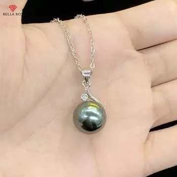 Великолепное ожерелье с подвеской Bella Box для женщин, очаровательное ожерелье на свадьбу и помолвку с драгоценными камнями, жемчужная цепочка на ключицы, женские подарки белый/зелёный