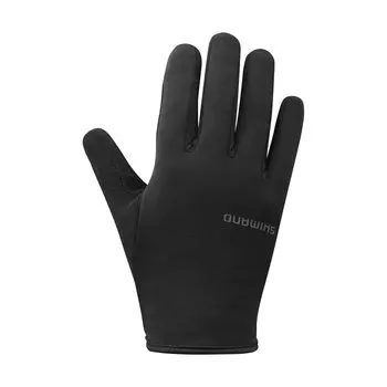 Велосипедные перчатки SHIMANO, легкие термоперчатки, черные, размер M
