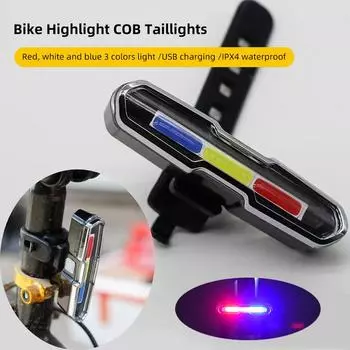 Велосипедный задний фонарь COB USB перезаряжаемый велосипедный фонарь водонепроницаемый MTB велосипед предупреждающие задние фонари для бега езды на велосипеде белый/красный