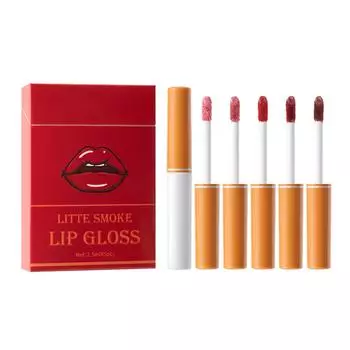 Velvet Lip Gloss Набор из 5 стойких бархатных увлажняющих помад в коробке Элегантный набор помад 2,5 мл белый