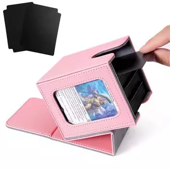 Venssu Deck Trading Card Display 100 Совместимость с двойными и тройными вертикальными 2 разделителями и 1 верхним кожаным внутренним футляром, футляром, окном, деталями,