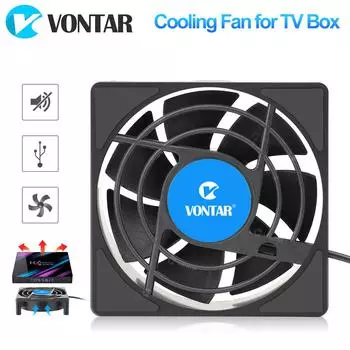 Вентилятор охлаждения для Android TV Box Set Top Box беспроводной бесшумный тихий охладитель DC 5V USB Power 80 мм радиатор Mini чёрный