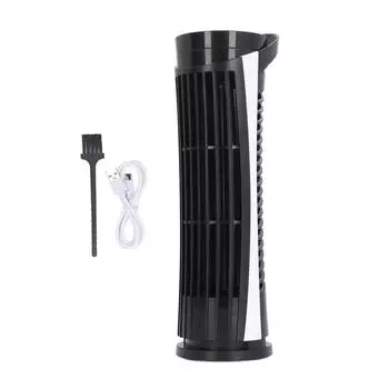 Вентилятор Tower Fan 90 градусов Осциллирующий вентилятор с 2 скоростями Легкий напольный безлопастной вентилятор 34 дБ Тихий USB 2.0 чёрный