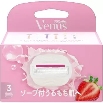 Venus PG desiGn Venus Comfort light для увлажненной кожи мыло с ароматом клубничного поля и сменными лезвиями для мыла, упаковка из 3 шт.