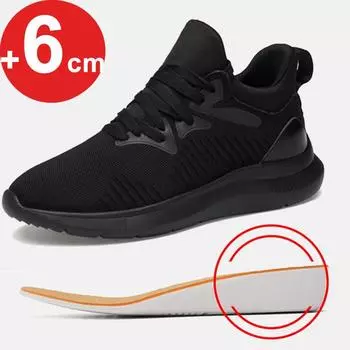 VERKTAKA Casual Sneakers Men Elevator Shoes Heightening Shoes Men 6CM Increase Shoes Height Increase Insole 8CM Taller Shoes 37