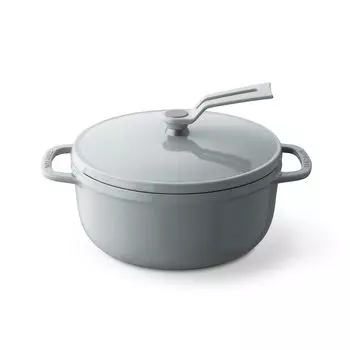 Vermicular Литая эмалированная кастрюля 18 см Oyster Grey безводная кулинарная безводная выпечка специальная книга рецептов в комплекте кастрюля для духовки 2 отдельно стоящие крышки OP2R18S-GY