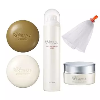 Vernal Basic 4 Step Set Facial soap 90g x 2 pieces Lotion 200mL Beauty cream 30g (Moist)