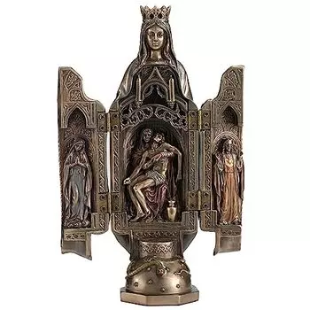 Veronese Design 8 1/8 дюйма Дама изящная с полиптихом скульптура Пьета смоляная статуэтка отделка из бронзы холодного литья