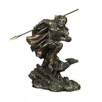 Veronese Design 9 дюймов высотой Луг, кельтский бог солнца и грозы со своей гончей, скульптура из смолы, бронзовая отделка
