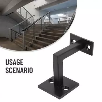 Versatile Matte Black Handrail Brackets Suitable for Various Applications