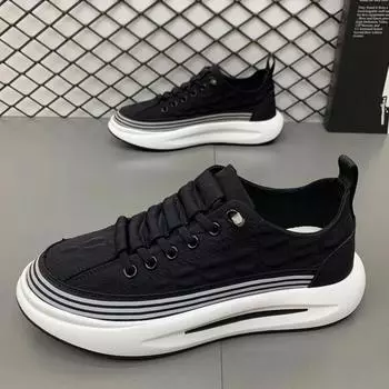 Versatile One Step Men s Shoes 2025 New Youth Comfortable Sports Shoes Breathable Ice Silk Fabric Casual Shoes 40 чёрный
