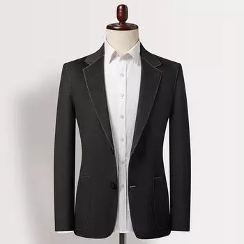 Весенне-осенний мужской костюм Single West Single Row Two Buttons Fashion Casual Double Side Nylon Wool Suit Men Jacket 170 чёрный