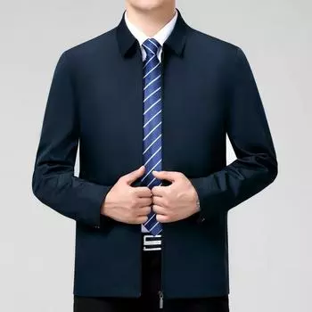 Весенне-осенняя куртка из шелка Mulberry High-end, мужская куртка для пап среднего и пожилого возраста, повседневная деловая куртка для руководителей 170