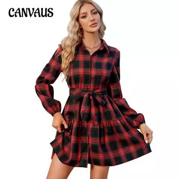 Весенние и осенние женские платья. Рождественские платья в клетку Babydoll. Корсетные платья. Коктейльные платья.