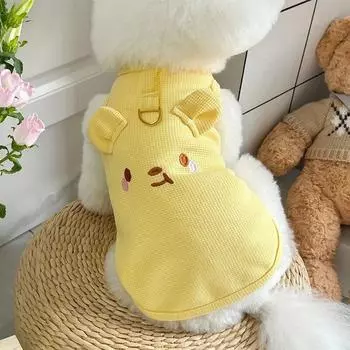 Весенняя и летняя одежда для щенков, жилет для собак, кошек, щенков, одежда, вафельный жилет для маленьких собак, костюм для тяговой собаки Тедди XS белый