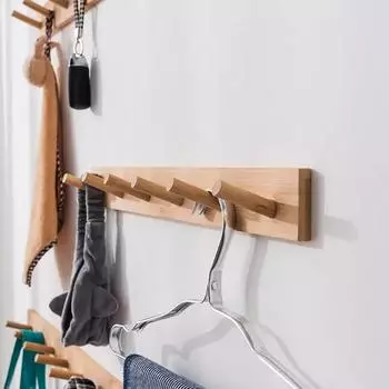 Вешалка для одежды Nordic Bamboo с крючками для задней двери, вешалка для ключей, органайзер для одежды, мебель для прихожей