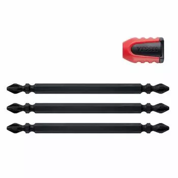 VESSEL Sakisubo Double Headed Bit x 110mm Set of 3 with Screw Mag Catcher NMCS3P2110F +2