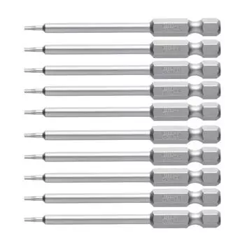 VESSEL Torx Bit T6H x 75mm Set of 10 J ZP Tamper-proof